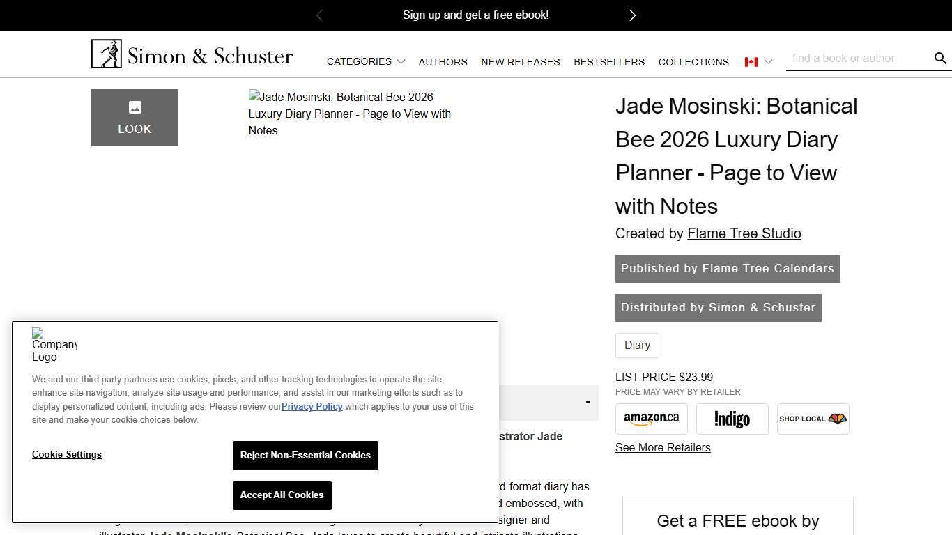 Jade Mosinski: Botanical Bee 2026 Luxury Diary Planner - Page to View with Notes - Book Summary & Video Official Publisher Page Simon & Schuster Canada